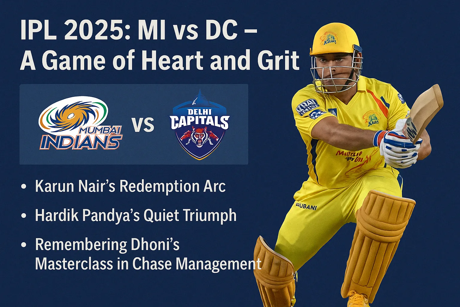 IPL 2025: MI vs DC – A Game of Heart and Grit