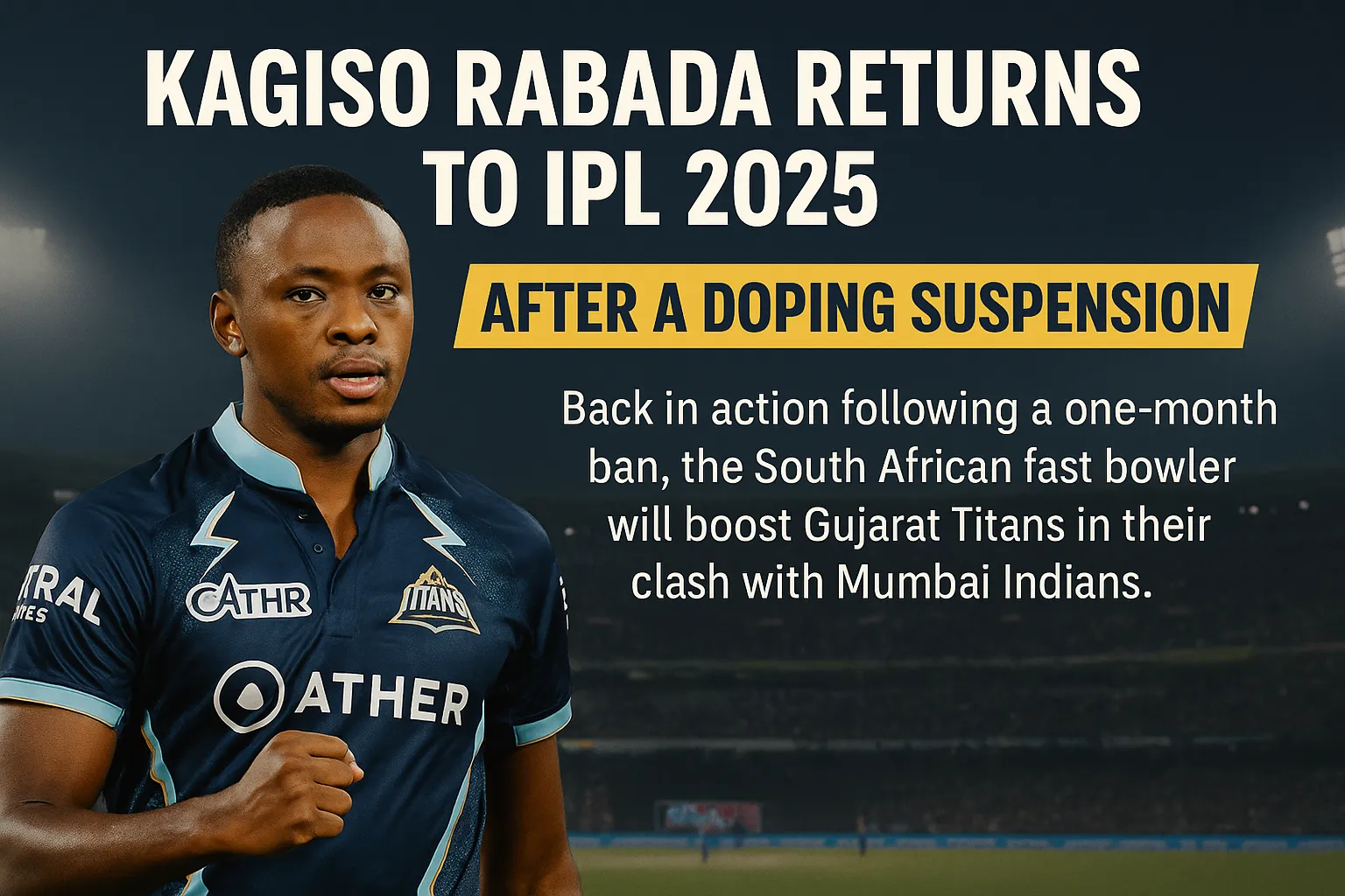 Rabada Eyes Redemption With Titans in IPL 2025
